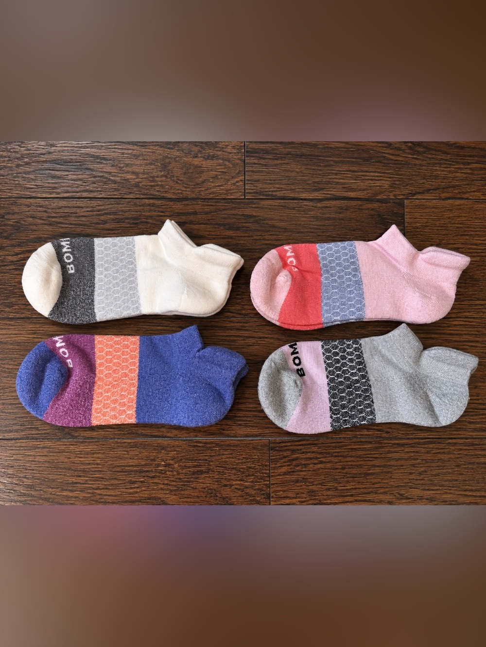 Bombas Women's Tri-Block Ankle Sock 4 Pack - BNWT SMALL